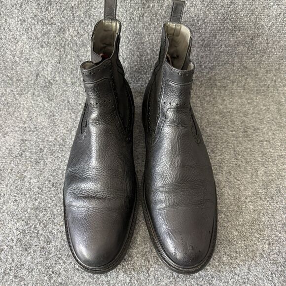 Franco Cuadra Men\'s Chelsea Boots Black Leather Brogue Pull Tab MEX 26.5 US 7.5 main image 7